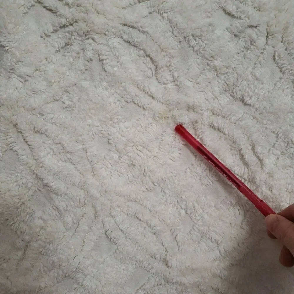 VTG Chenille Queen Size Bedspread White 100x88